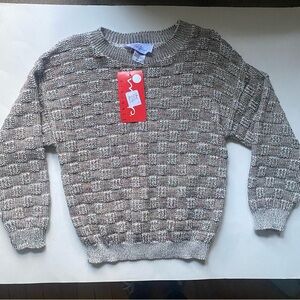 New Vintage kids A Creation of Imys Originals brown gray grandpa knit sweater M